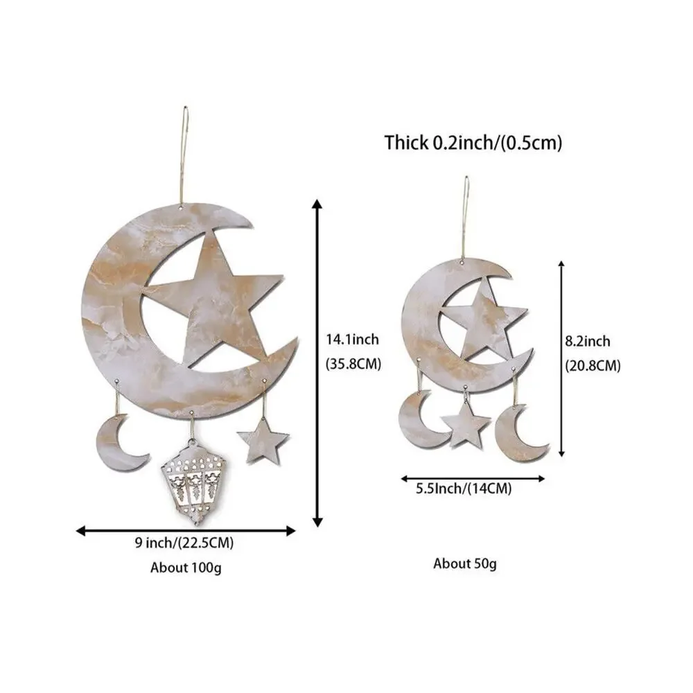 Eid Hanging‎ Decoration Ramadan Eid Mubarak Decorations Islam Moon Stars Wooden
